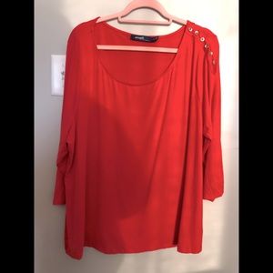 Eloquii- Plus size 3/4 sleeve top- Orange-22/24